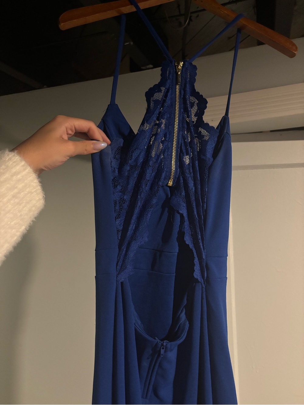 B. Darlin Royal Blue Dress with Backless Lace